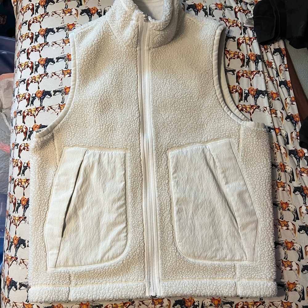 lululemon athletica Cream Sherpa Fleece Vest